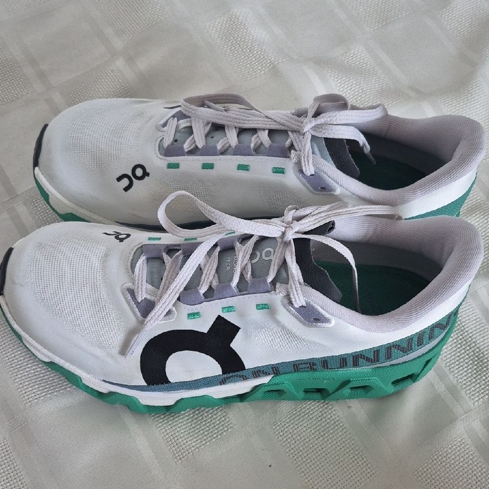 On Running White and Teal Women's Sneakers - Picture 12 of 16
